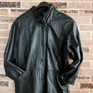 Vintage Pelle Black Leather Coat